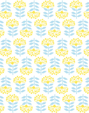 Stylized Papyrus' Wallpaper by Tea Collection - Daffodil - Traditional / 27 in. x 27 ft.