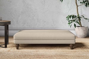 nkuku Marri Large Dining Footstool | Make To Order | Recycled Cotton Stone | No Colour