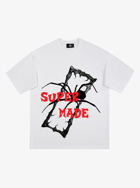 Gothic Spider Graphic T-Shirt - White / 2XL
