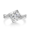 Jeulia Bypass Twist Round Cut Ring Sterling Silver