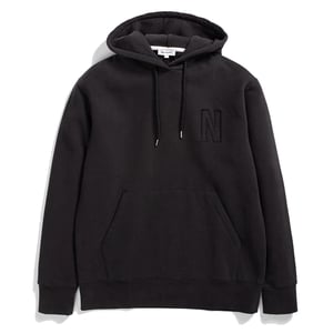 Norse Projects Arne Relaxed Organic Brushed Fleece N Logo Hoodie Black