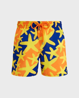 Vilebrequin - Men Ultra-light And Packable Swim Shorts Starlight - Swimwear - Mahina - Orange - Size 6XL