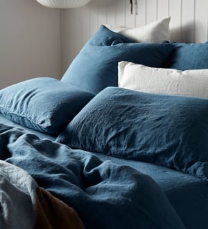 Peacock 100% Linen Fitted Sheet