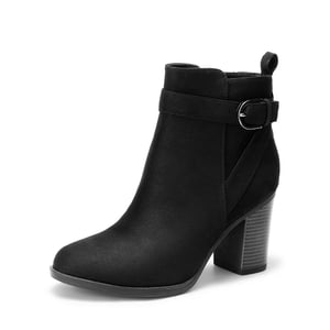 DREAM PAIRS Vegan Leather Chunky Heel Ankle Boots