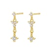 Hanging Bloom Stud Earrings Sterling Silver Gold