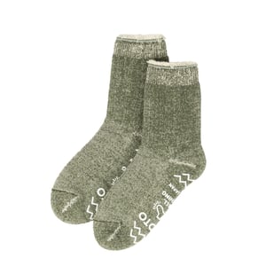 ROTOTO Double Face Room Socks Shaggy Pile Moss Green