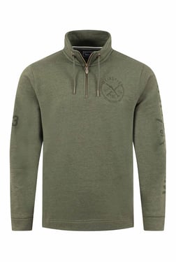 Weird Fish Oakville Graphic 1/4 Zip Sweatshirt Deep Lichen Green Size S