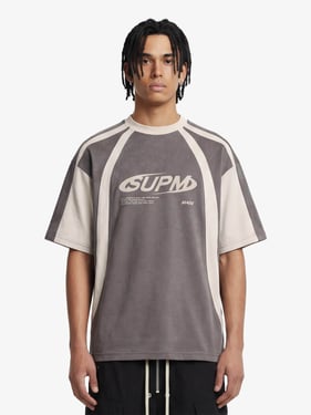 Jersey Deconstructed Contrast Color Stitching Print T-shirt - 2407 - Grey / 2XL
