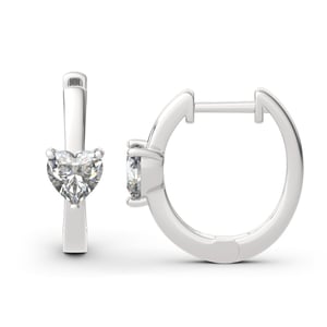 Jeulia "Forever Lasting" Heart Cut Sterling Silver Hoop Earrings
