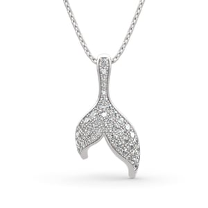 Jeulia "Dancing by the Moonlight" Mermaid Tail Sterling Silver Necklace
