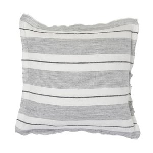 Laguna 20" Linen Accent Pillow With Insert   Grey /  Charcoal