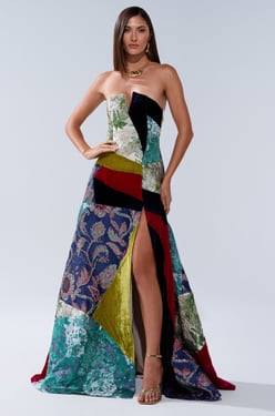 AKIRA Mushu Mixed Media Maxi Dress | Size 1X