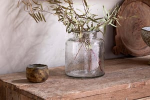 nkuku Akra Recycled Glass Vase | Vases & Planters | One Size | Clear