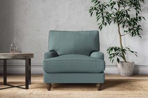 nkuku Marri Armchair | Make To Order | Recycled Cotton Teal | Recycled Cotton Airforce