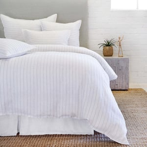 Blake White / Ocean Striped Linen King Duvet Cover
