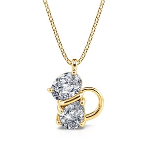 Jeulia "Magic Cat" Pear Cut Cat Sterling Silver Necklace