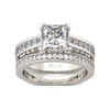 Jeulia Simple Princess Cut Sterling Silver Ring Set