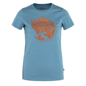 Fjallraven Womens Arctic Fox Print T-Shirt Dawn Blue / Terracotta