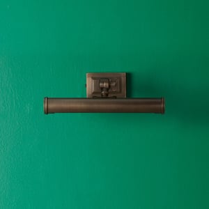 Smaller Pitcheroo picture light in bronze