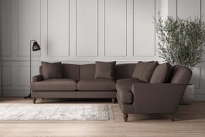 nkuku Deni Large Corner Sofa | Make To Order | Recycled Cotton Mocha | No Colour