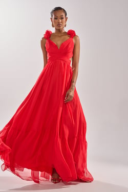 AKIRA Dream Girl Maxi Dress | Red | Size Medium