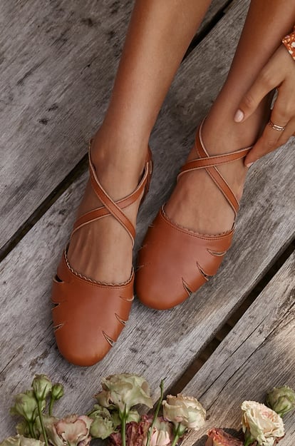 Georgia Cut Out Leather Flats (Sz. 12)