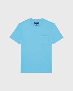Vilebrequin - Men Organic Cotton T-shirt Solid - Tee Shirt - Titan - Blue - Size M