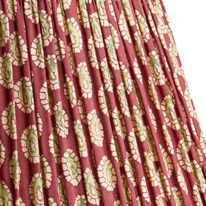 25cm empire shade in oxblood block printed Dotty gathered cotton by GP & J Baker