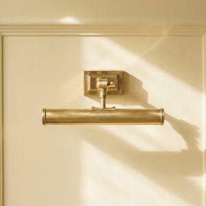 Smaller Pitcheroo picture light in antique brass