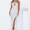 Chic Days Strapless Polka Dot Maxi Dress White