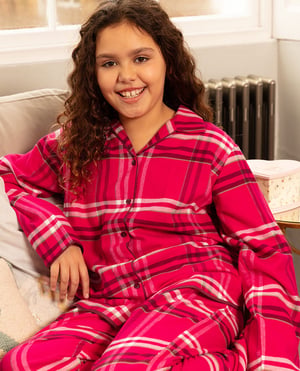 Isabella Girls Brushed Check Pyjama Set - 12-13