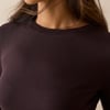 Plum Double Layer Trim Long Sleeve Top
