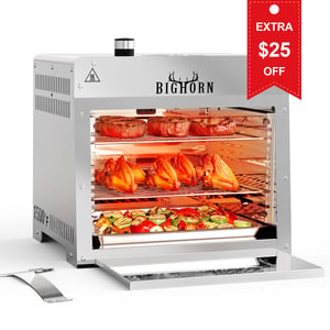 1500℉ Portable Infrared Steak Grill with Pizza Stone, Stainless Steel- 16 Inch