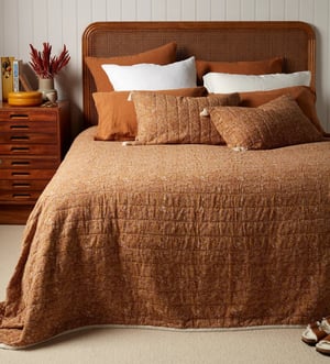 Anika Floral 100% Cotton Quilted Throw