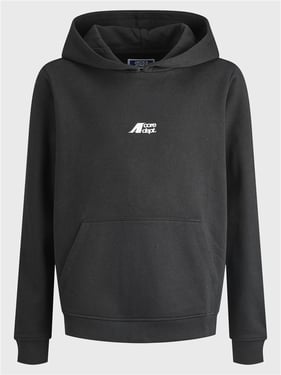 Jack & Jones Junior Otier Print Sweat Hood - Black - 14Y