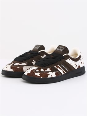 Tommy Jeans Womens The Greenwich Cow Print Trainers - Dark Coffee - 3
