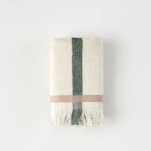 Ella Striped Cotton Hand Towel - Green