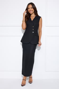Office Talk Maxi Skirt Black