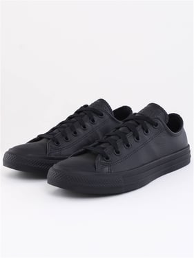 Converse Womens Chuck Taylor All Star Leather Shoes - Black Mono - 3