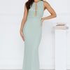Pleasures Mesh Maxi Dress Sage