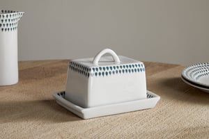 nkuku Juniper Drop Butter Dish | Kitchen & Dining Accessories | One Size | Green