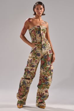 AKIRA In Her Element Floral Woven Jumpsuit | Size 1X
