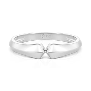 Jeulia Classic Geometric Men's Ring Sterling Silver