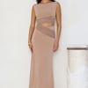 Iconic Aura Mesh Maxi Dress Beige