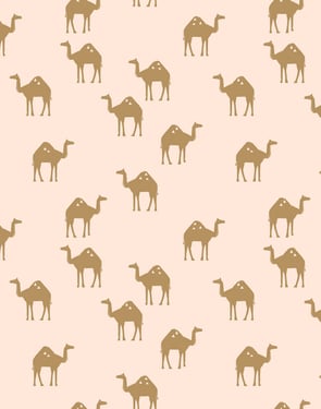 Oasis Camels' Wallpaper by Tea Collection - Peach - Traditional / 27 in. x 27 ft.