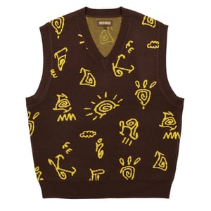 Hikerdelic Petroglyph Knitted Vest Sepia