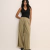 Green Pleated Wide Leg Trousers