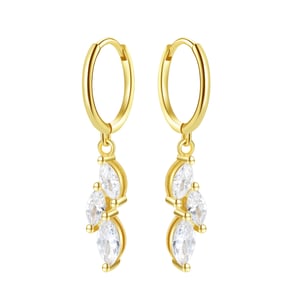 Cluster Huggie Earrings Sterling Silver