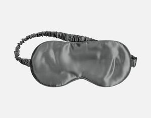 QE Home 100% Mulberry Silk Eye Mask in Pewter, Grey