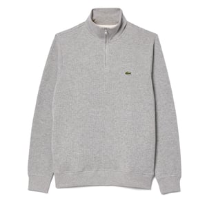 Lacoste Zip-Up High Neck Interlock Sweatshirt Light Heathered Grey